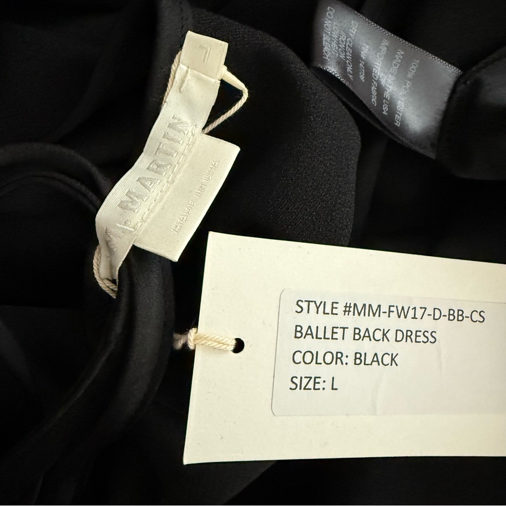 NWT M. Martin Long Sleeve Back Ballet Midi Dress Black Size Large - Picture 7 of 9